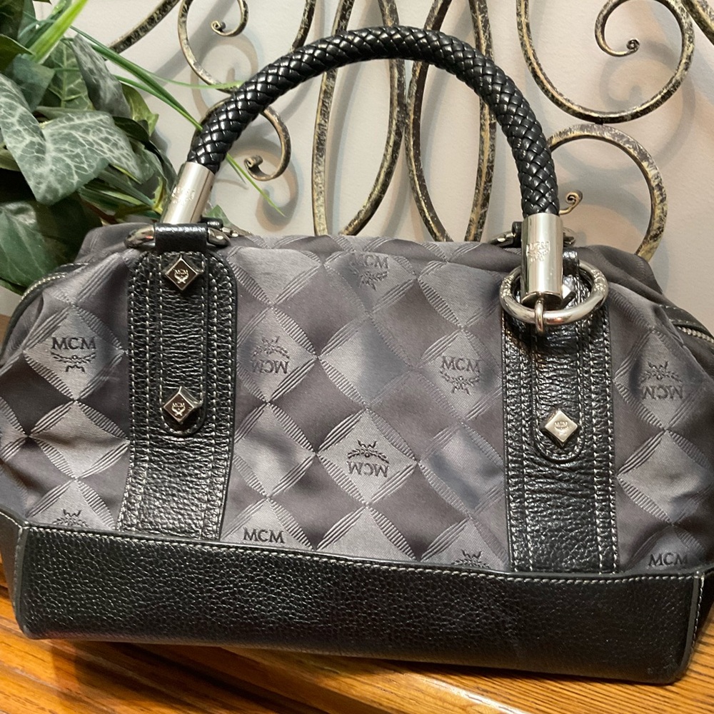 MCM Black and Gray Satchel